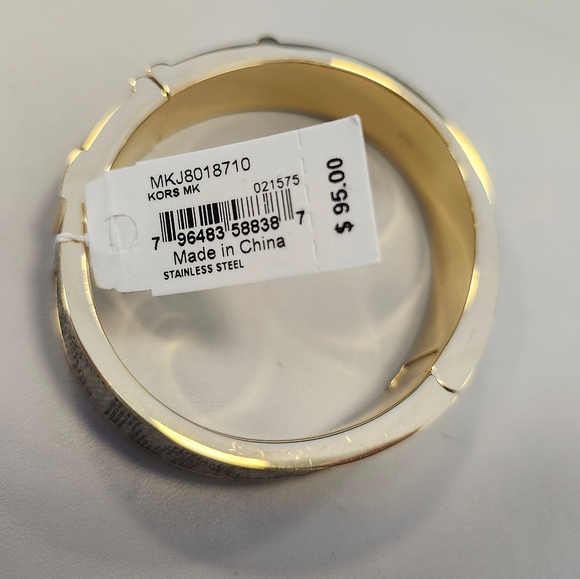 NWT Michael Kors Gold & Vanilla Bangle Bracelet MKJ8018710 - Picture 4 of 5